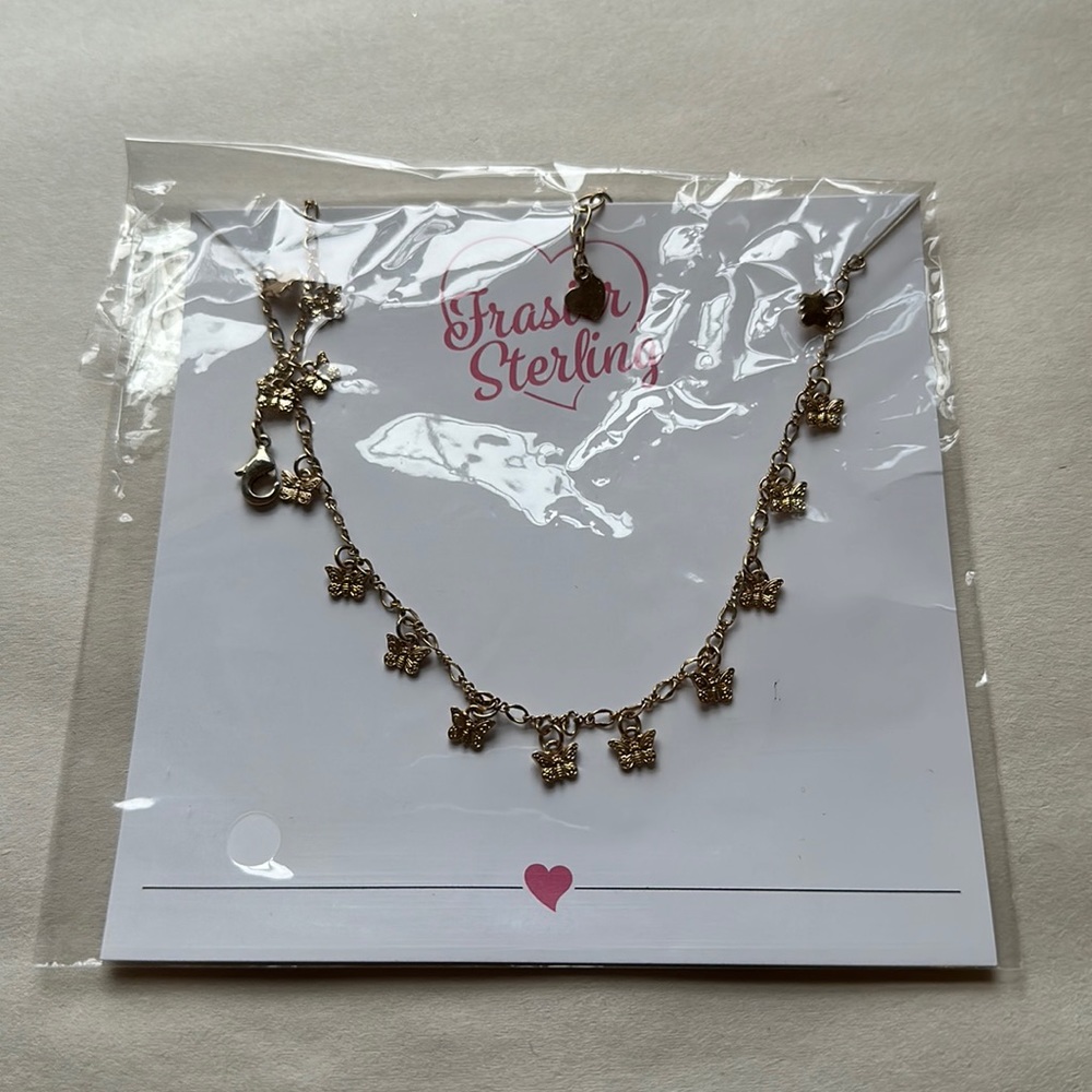 Frasier Sterling Gold Butterfly Necklace